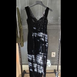 80's Black Velvet Dress